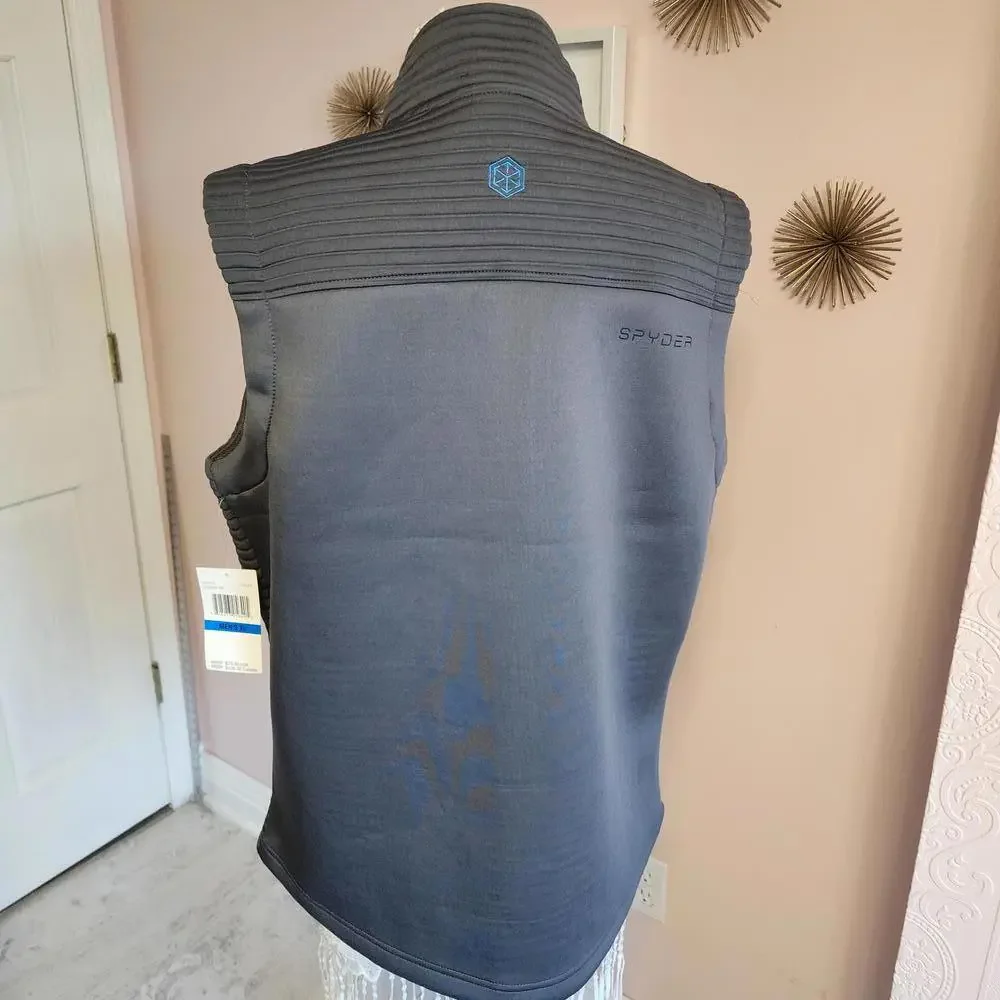 NWT Spyder Gray Vest logo little on back I thought it was a spyder logo FYI - Picture 3 of 5